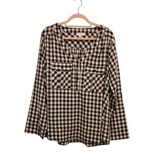 Andree Checkered Black/White‎ Top/Blouse Size 2X